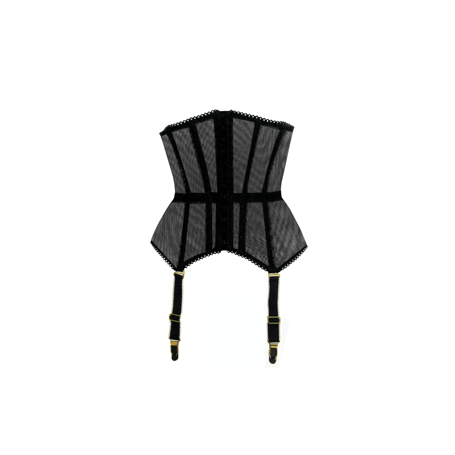 “Paquita” Waist Cincher, Black Tulle